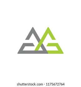 letters gg linked triangle symbol vector