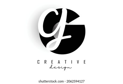 Letters GG logo with a minimalist design. Letters G and G with geometric and handwritten typography. Creative Vector Illustration with letters.