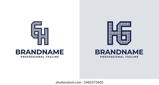 Letras GH y HG Punto Monograma Logo, Adecuado para negocios con iniciales HG o GH