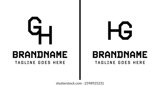 Letters GH and HG Monogram Logo, suitable for any business with HG or GH initials