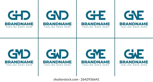 Letters GHD GND GMD GWD GHE GNE GME GWE Monogram Logo Set