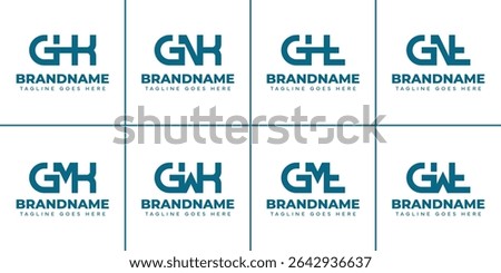 Letters GHK GNK GMK GWK GHT GNT GMT GWT Monogram Logo Set