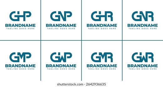 Letras GHP GNP GMP GWP GHR GNR GMR GWR Monograma Conjunto de Logotipos