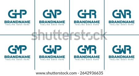 Letters GHP GNP GMP GWP GHR GNR GMR GWR Monogram Logo Set
