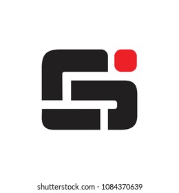 letters gi lines dot design logo vector
