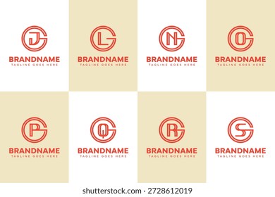 Cartas GJ GL GN GO GP GQ GR GS Logo Monogram Set, para JG LG NG GN GO PG QG RG SXG iniciales