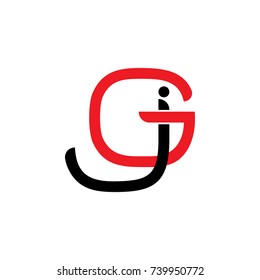 letters gj linked 3d logo vector