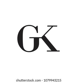 letters gk linked logo vector