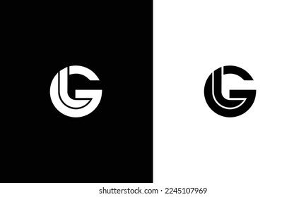 letters gl linked simple logo vector