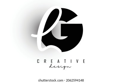 Letters GL logo with a minimalist design. Letters G and L with geometric and handwritten typography. Creative Vector Illustration with letters.