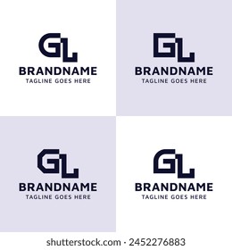 Letras GL Monogram Logo Set, adecuado para cualquier negocio con iniciales LG o GL.