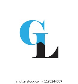 letters gl simple linked logo