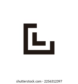 Letters GL square, outline geometric symbol simple logo vector