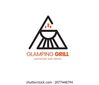 A Letters Glamour Camping and Barbeque Grill Logo ideas Vector (Free Licensed)