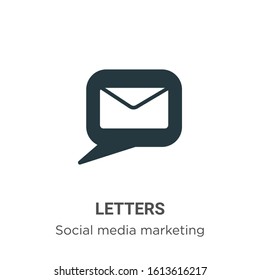 Letters glyph icon vector on white background. Flat vector letters icon symbol sign from modern social collection for mobile concept and web apps design.
