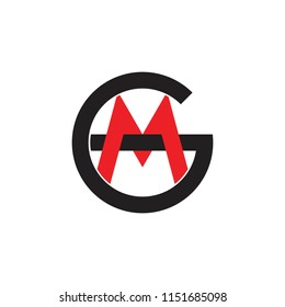 letters gm linked geometric logo vector