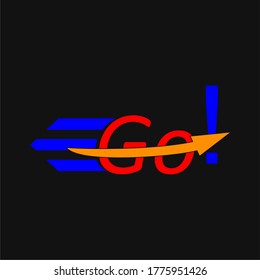 
letters go fast moving symbols simple logo vector