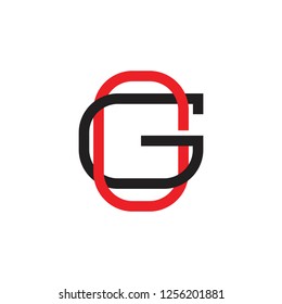 letters go linked overlapping line colors design logo