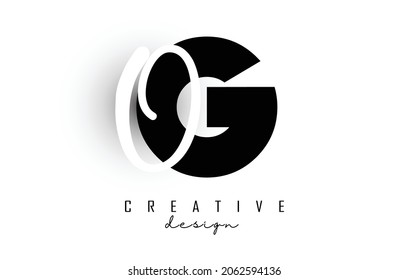 Letters GO logo with a minimalist design. Letters G and O with geometric and handwritten typography. Creative Vector Illustration with letters.