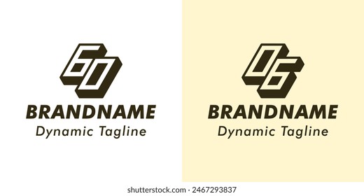 Letters GO and OG 3D Monogram Logo, Suitable for business with OG or GO initials