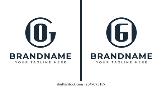 Letras GO e OG Monogram Logo, adequado para qualquer negócio com iniciais OG ou GO