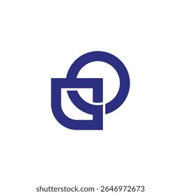 letters go simple linked overlap logo vector 