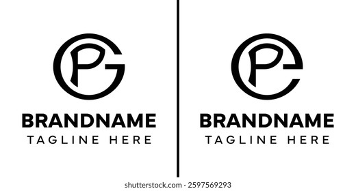 Letters GP and EP Monogram Logo, suitable for any business with GP PG EP PE initials
