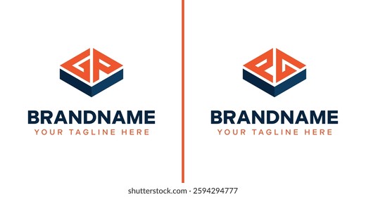 Letters GP and PG Box Logo, symbolizing strength, stability, and precision