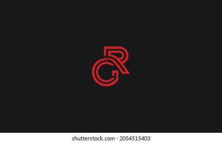 letters GR logo design with negative space effect for illustration use