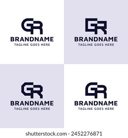Letras GR Monogram Logo Set, adecuado para cualquier negocio con iniciales RG o GR.