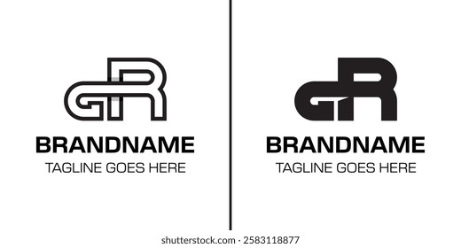 Letters GR Monogram Logo Set, suitable for any brand with RG or RG initials