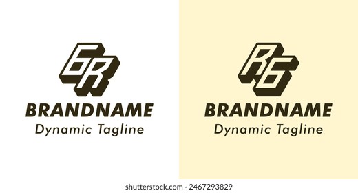 Letters GR and RG 3D Monogram Logo, Suitable for business with RG or GR initials