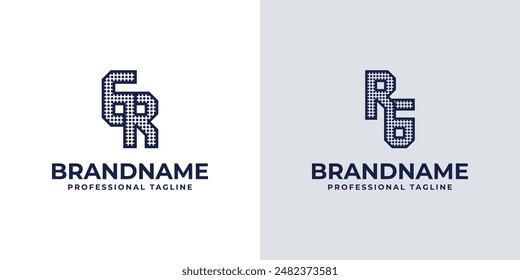 Letters GR and RG Dot Monogram Logo, Suitable for business with RG or GR initials