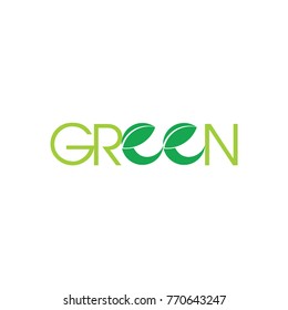 letters green leaf bud symbol vector