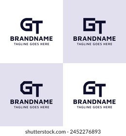 Letters GT Monogram Logo Set, suitable for any business with TG or GT initials.