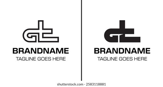 Letters GT Monogram Logo Set, suitable for any brand with TG or TG initials