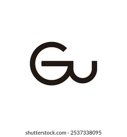 letters gu gw loop simple geometric logo vector 