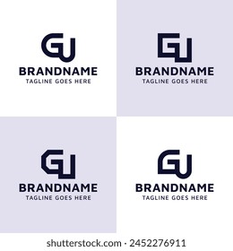 Letters GU Monogram Logo Set, suitable for any business with UG or GU initials.