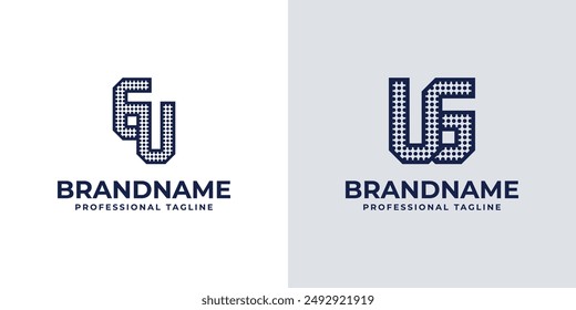 Letras GU y UG Punto Monograma Logo, Adecuado para negocios con UG o GU iniciales