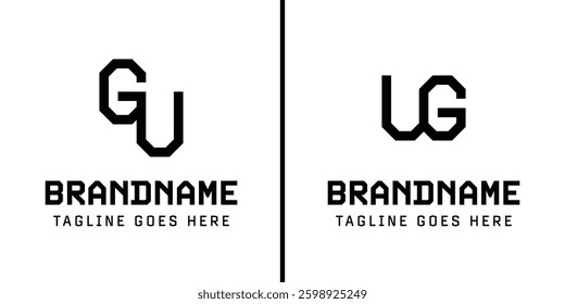 Letters GU and UG Monogram Logo, suitable for any business with UG or GU initials