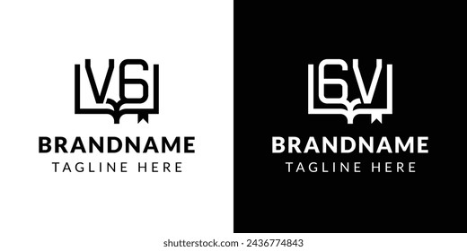 Letters GV and VG Book Logo, suitable for business related to book with GV or VG initials