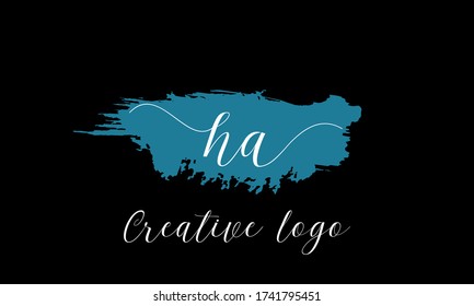 Letters H A, H & A joint logo icon with business card vector template.
