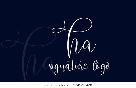 Letters H A, H & A joint logo icon with business card vector template.
