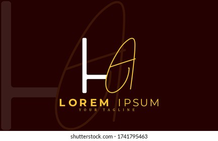 Letters H A, H & A joint logo icon with business card vector template.

