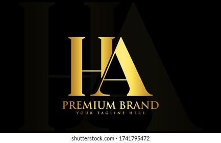 Letters H A, H & A joint logo icon with business card vector template.
