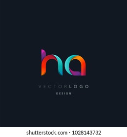 Letters H A, H & A logo, multi colour letters icon vector template.

