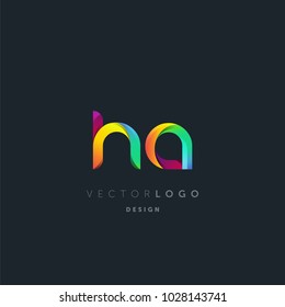 Letters H A, H and A logo, multi colour letters icon vector template.

