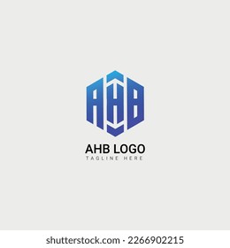 Letras A H B , Icono de logotipo conjunto A B con plantilla vectorial de tarjeta de visita.