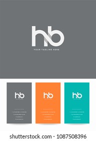 Letters H B logo, emblem or icon with business card vector template.