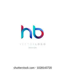 Letters H B, H and B logo, multi colour letters icon vector template.

